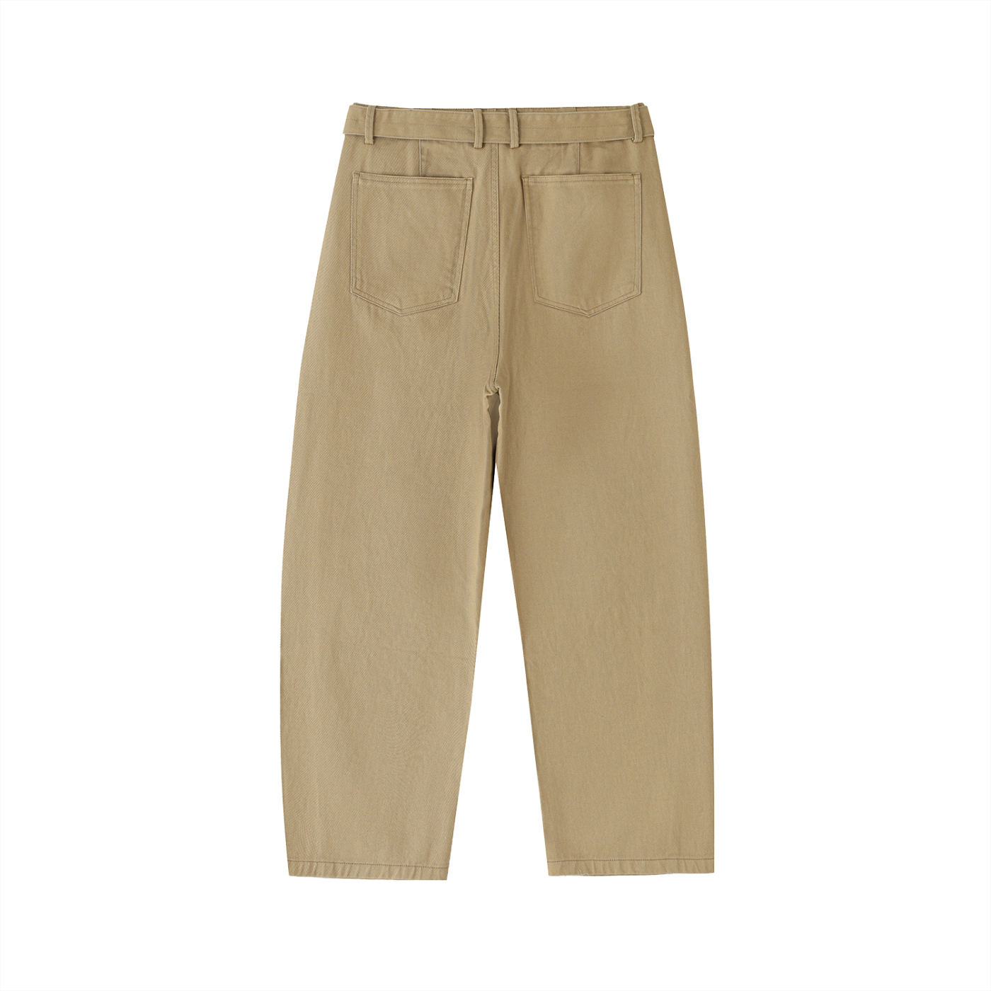 ARVIA Twisted-Seam Belted Curved-Blade Pants