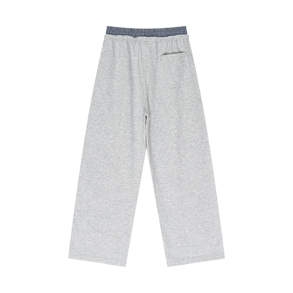 ARVIA Contrast Plaid-Waist Wide-Leg Pants