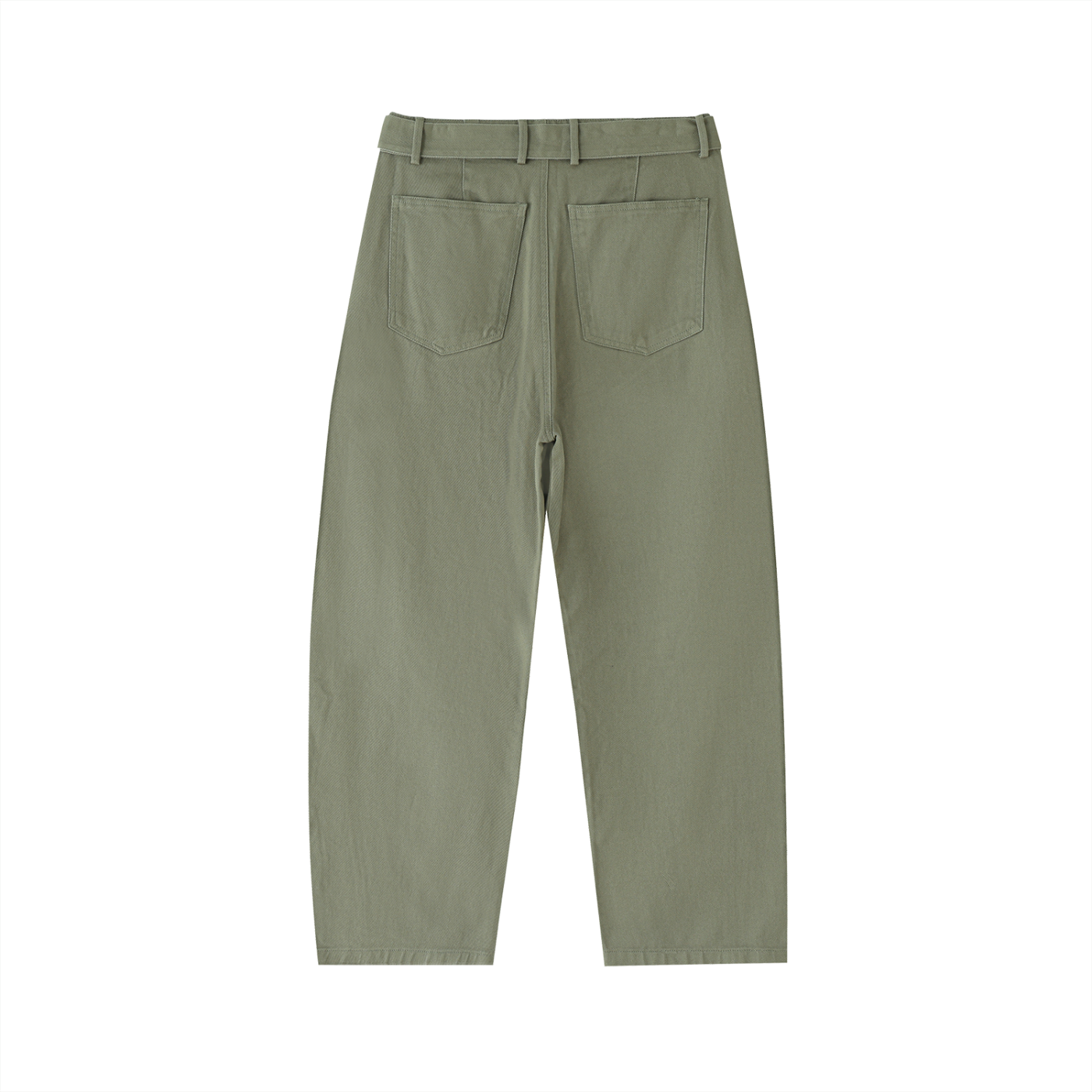 ARVIA Twisted-Seam Belted Curved-Blade Pants