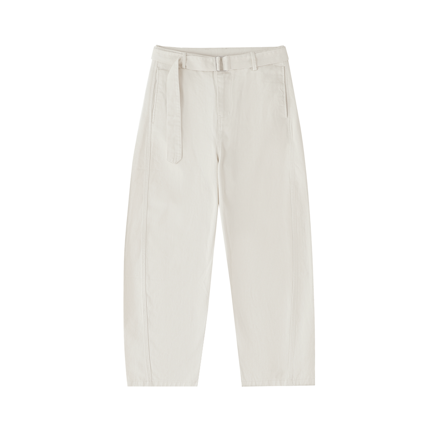 ARVIA Twisted-Seam Belted Curved-Blade Pants