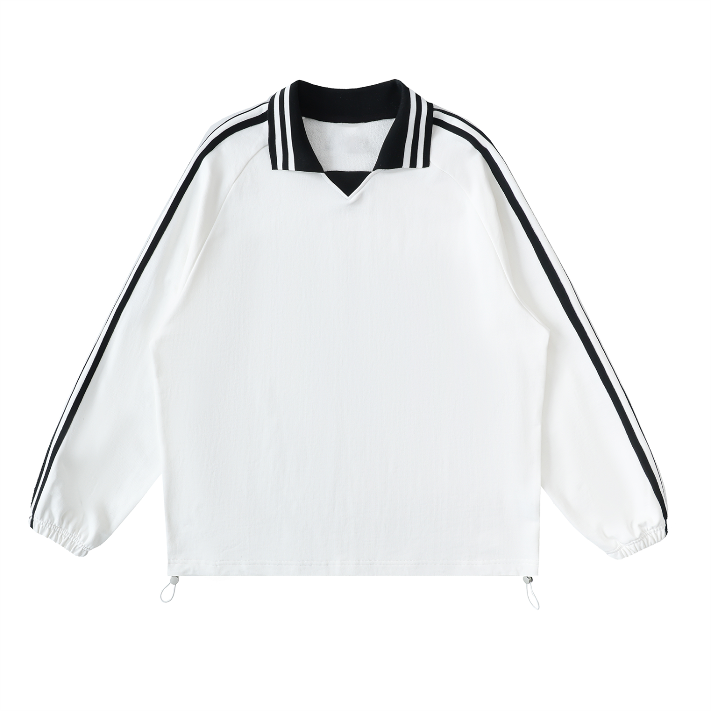 ARVIA Contrast Striped Lapel Collar Sweatshirt