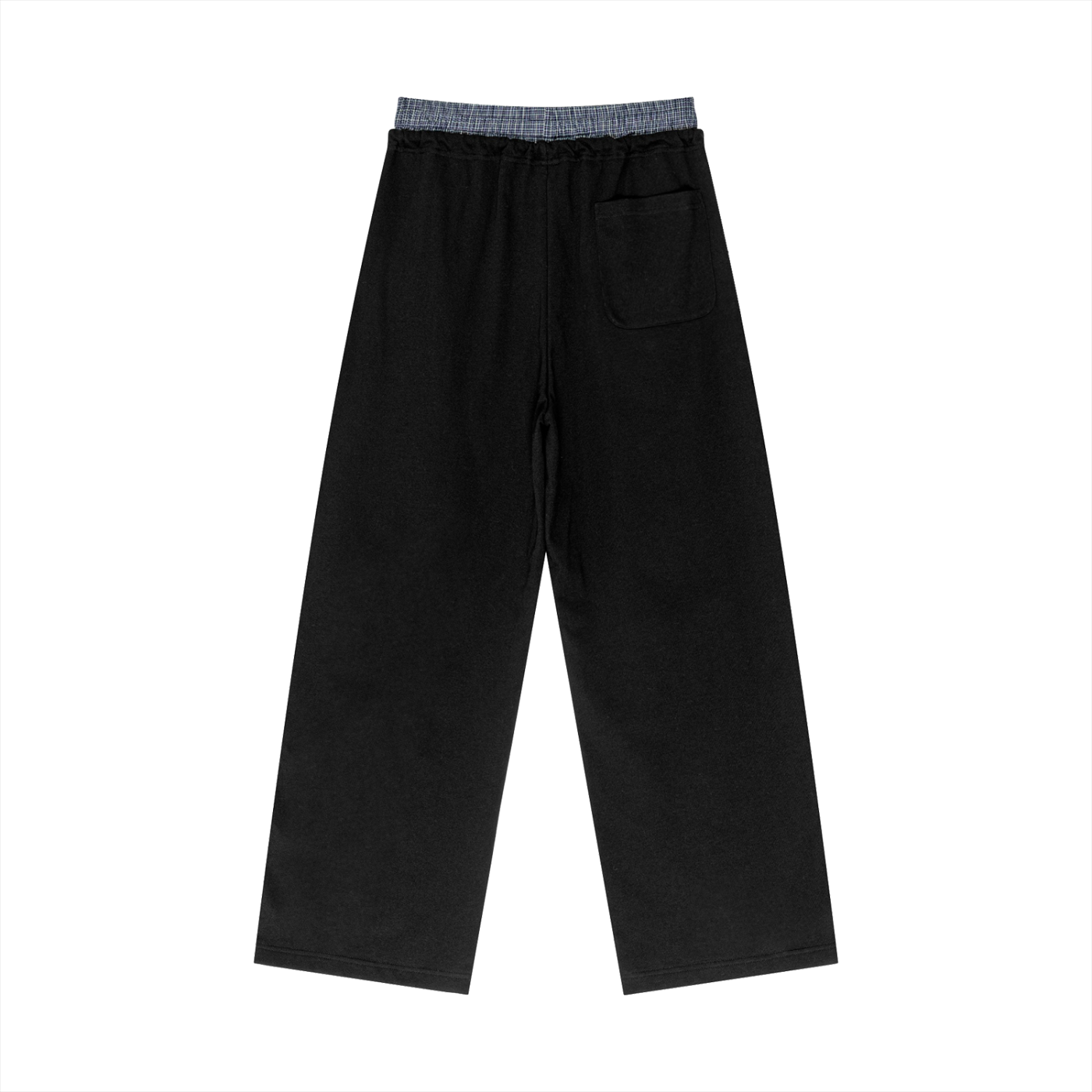 ARVIA Contrast Plaid-Waist Wide-Leg Pants