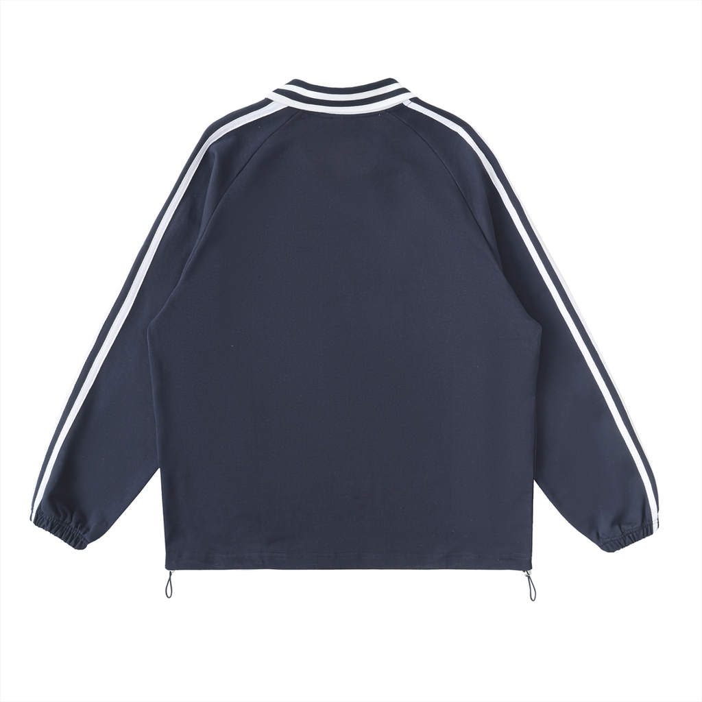 ARVIA Contrast Striped Lapel Collar Sweatshirt