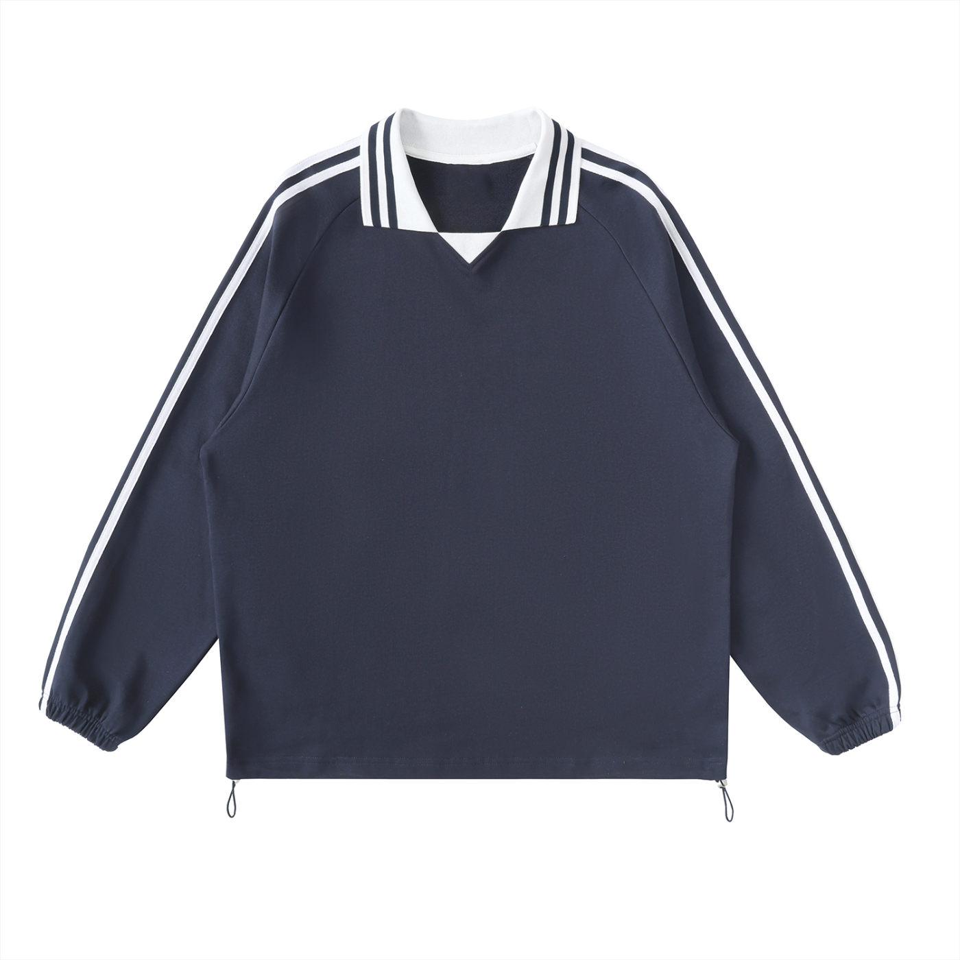 ARVIA Contrast Striped Lapel Collar Sweatshirt