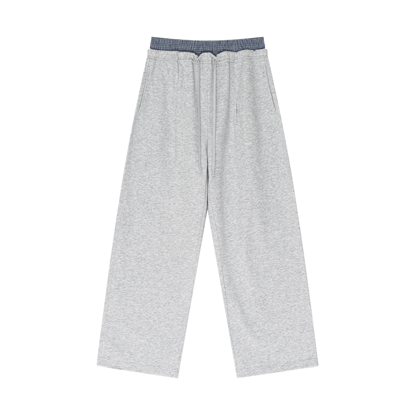 ARVIA Contrast Plaid-Waist Wide-Leg Pants