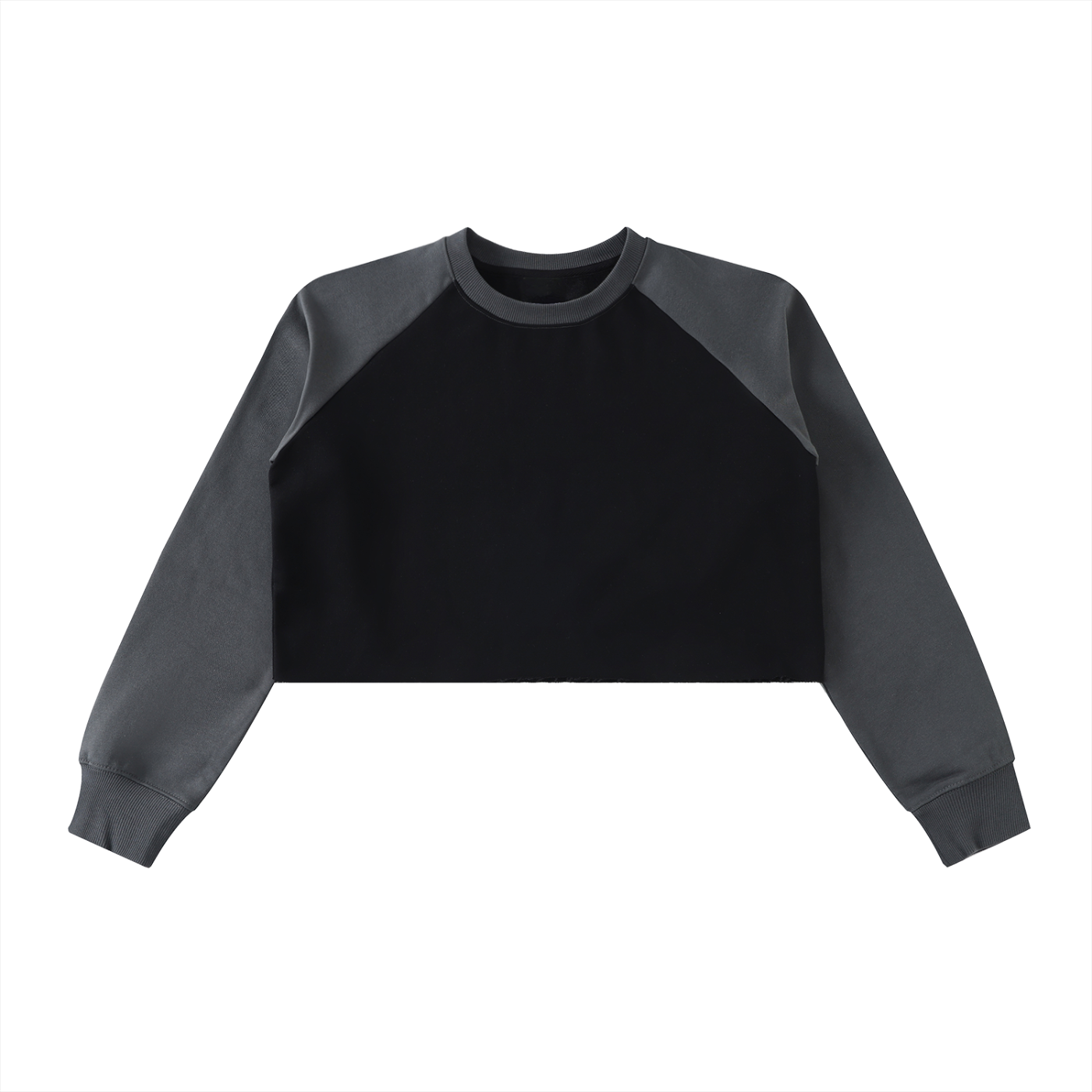 ARVIA Raw-Hem Color-Block Raglan Crop Sweatshirt