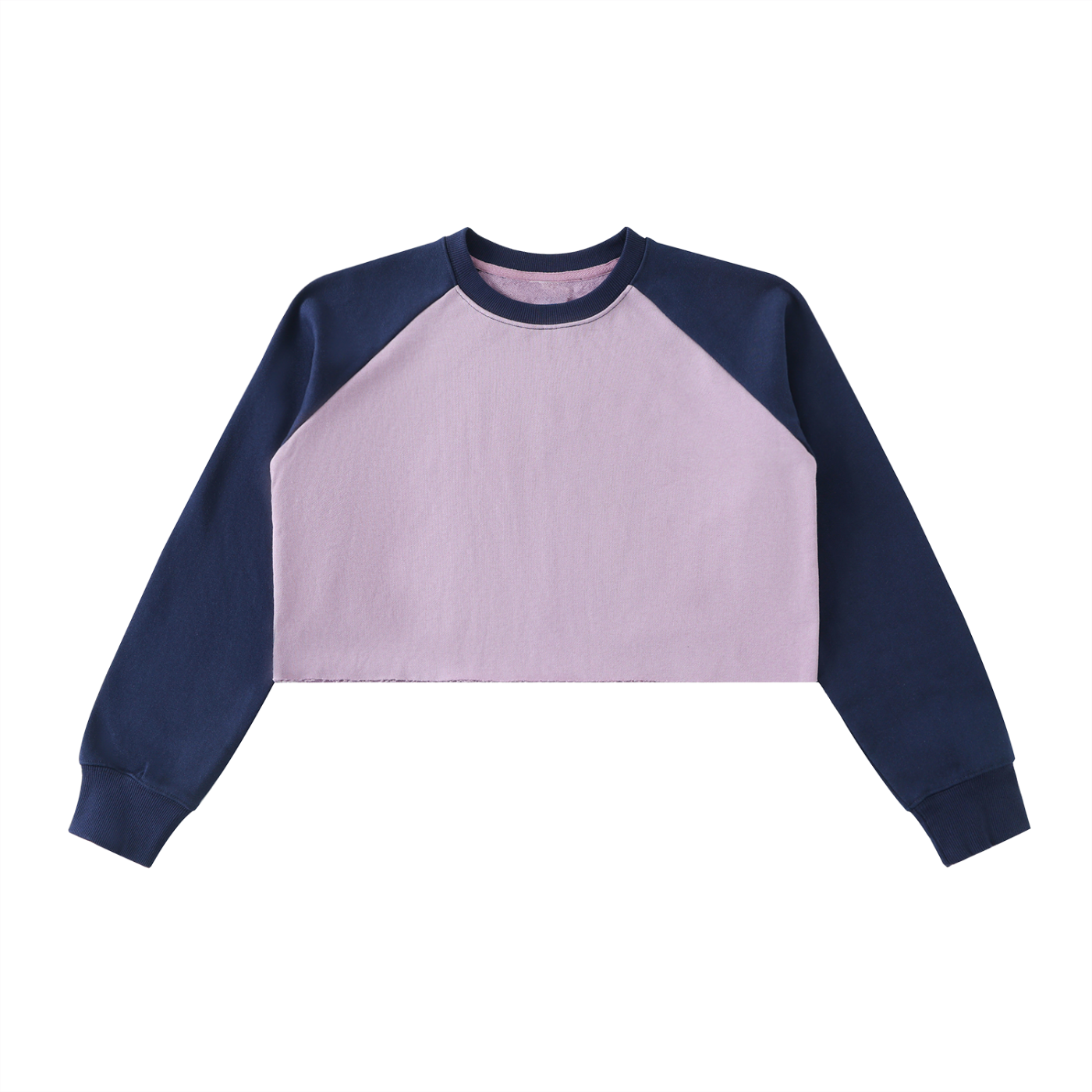 ARVIA Raw-Hem Color-Block Raglan Crop Sweatshirt