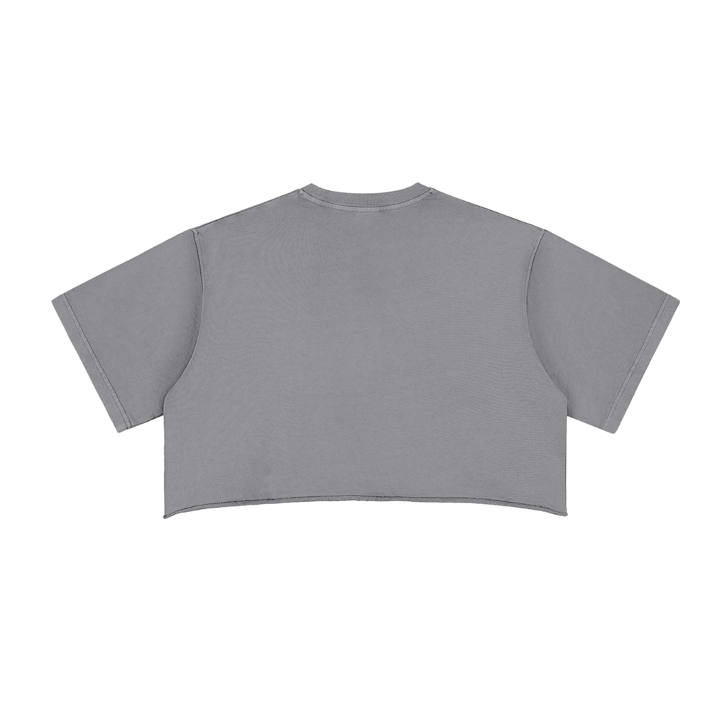 ARVIA Snow Washed Raw Edge Crop Top