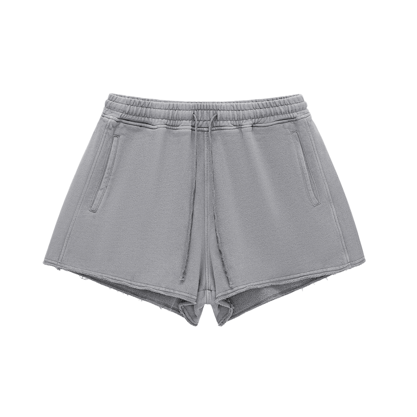 ARVIA Snow Washed Raw Edge Drawstring Shorts