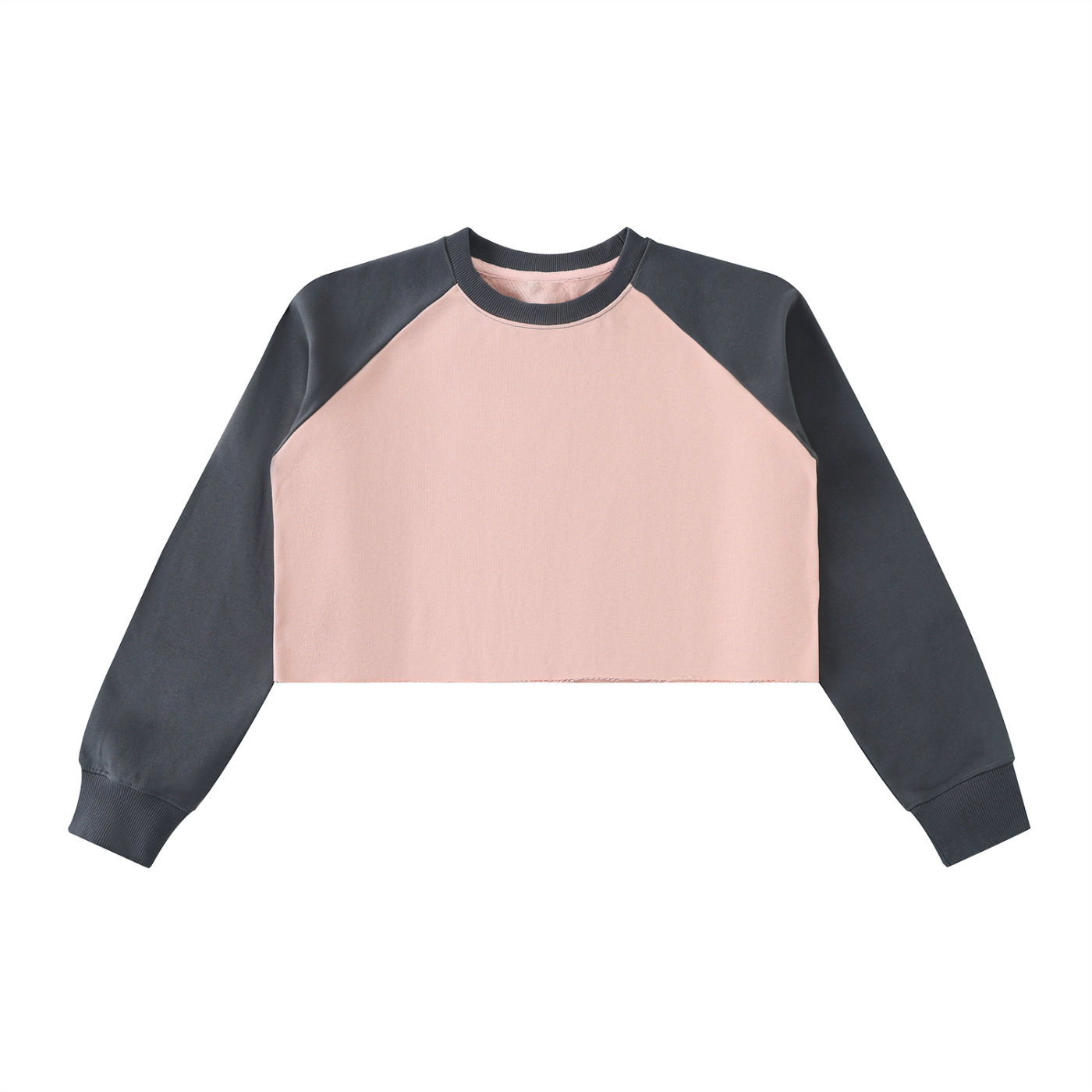 ARVIA Raw-Hem Color-Block Raglan Crop Sweatshirt