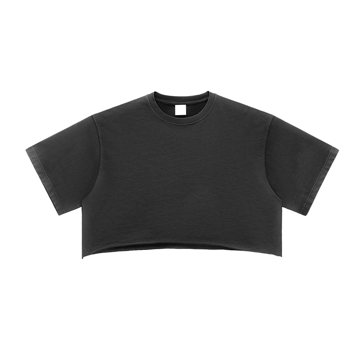 ARVIA Snow Washed Raw Edge Crop Top