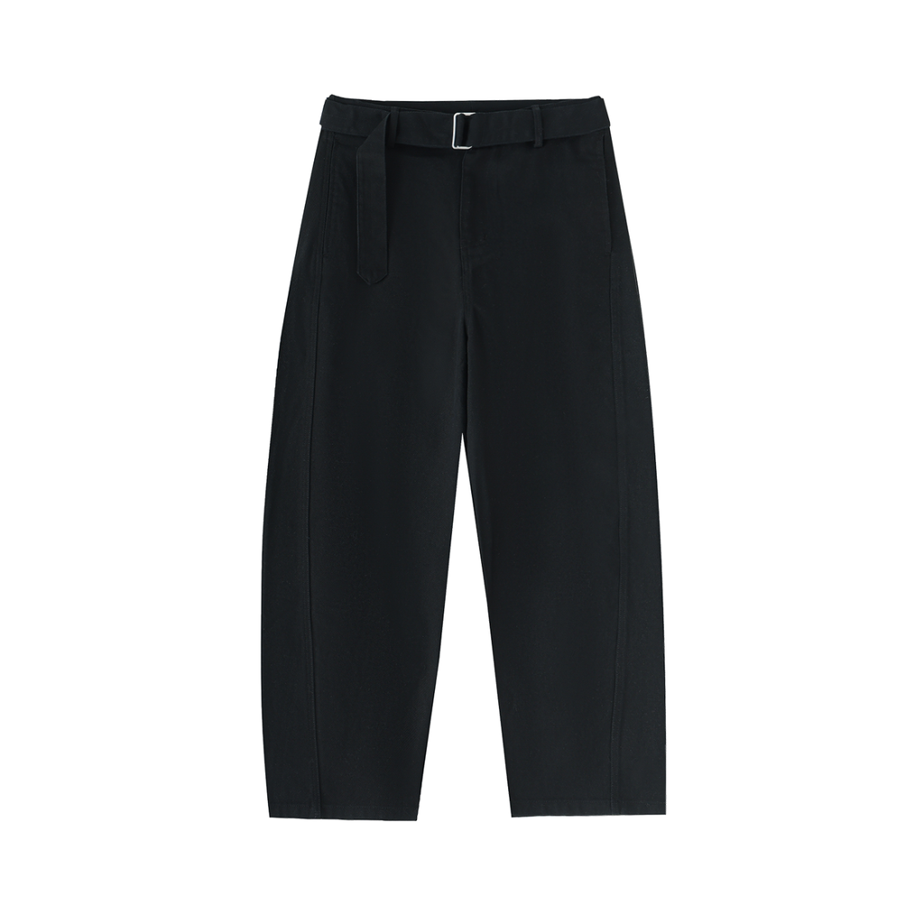 ARVIA Twisted-Seam Belted Curved-Blade Pants