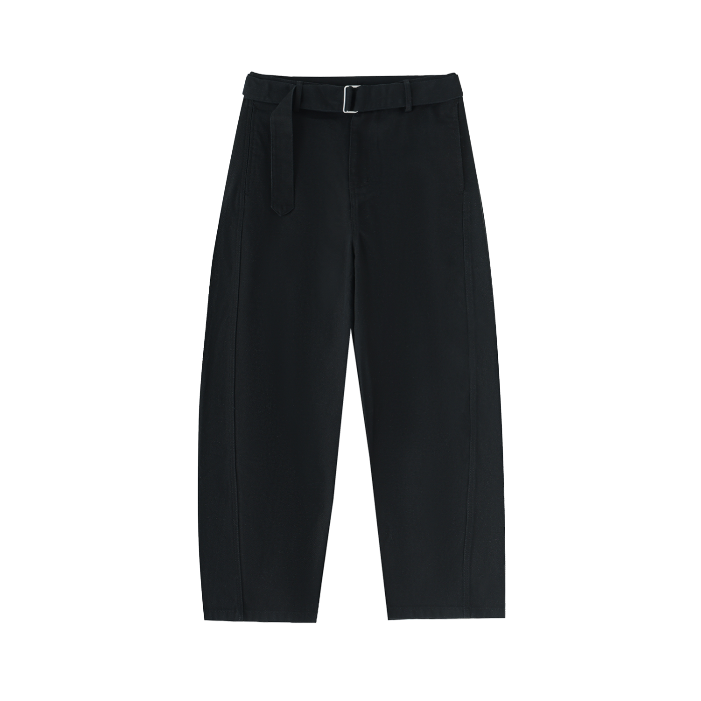 ARVIA Twisted-Seam Belted Curved-Blade Pants