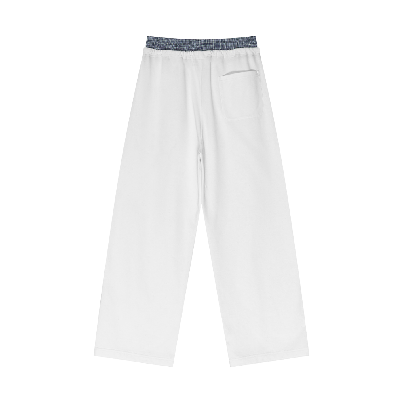 ARVIA Contrast Plaid-Waist Wide-Leg Pants