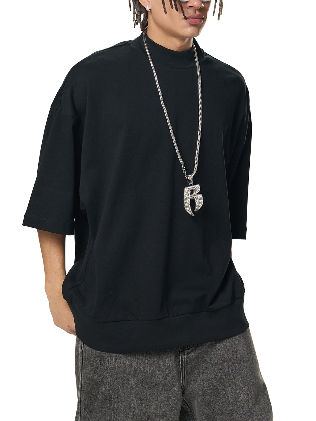 ARVIA Heavyweight Oversized Mock Neck T-Shirt