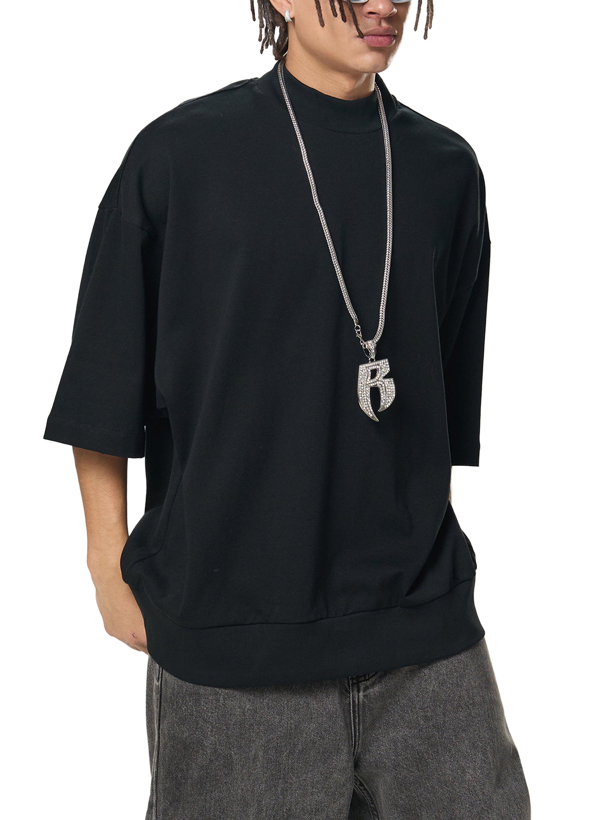 ARVIA Heavyweight Oversized Mock Neck T-Shirt