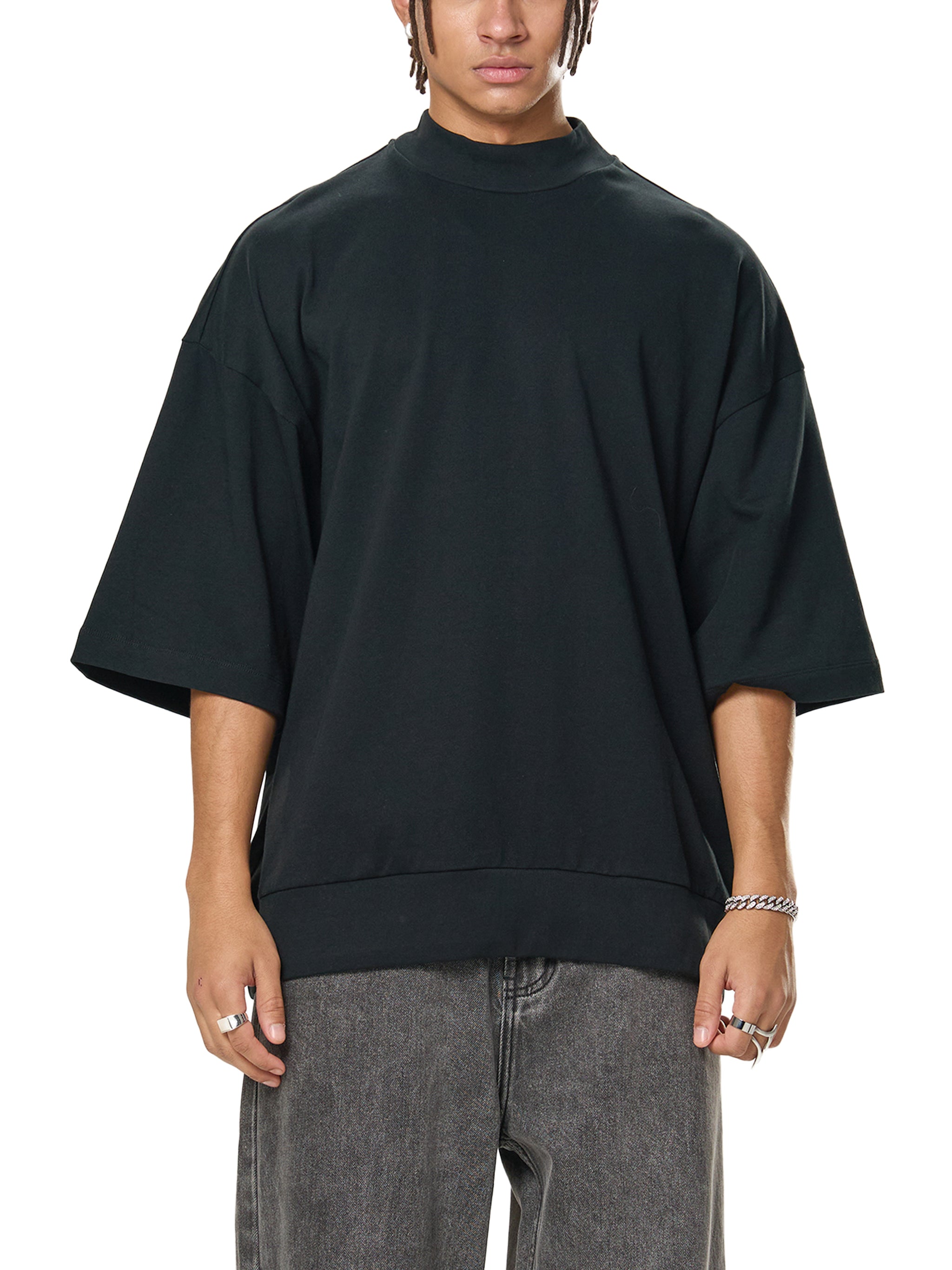 ARVIA Heavyweight Oversized Mock Neck T-Shirt
