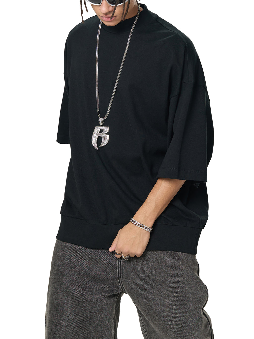 ARVIA Heavyweight Oversized Mock Neck T-Shirt