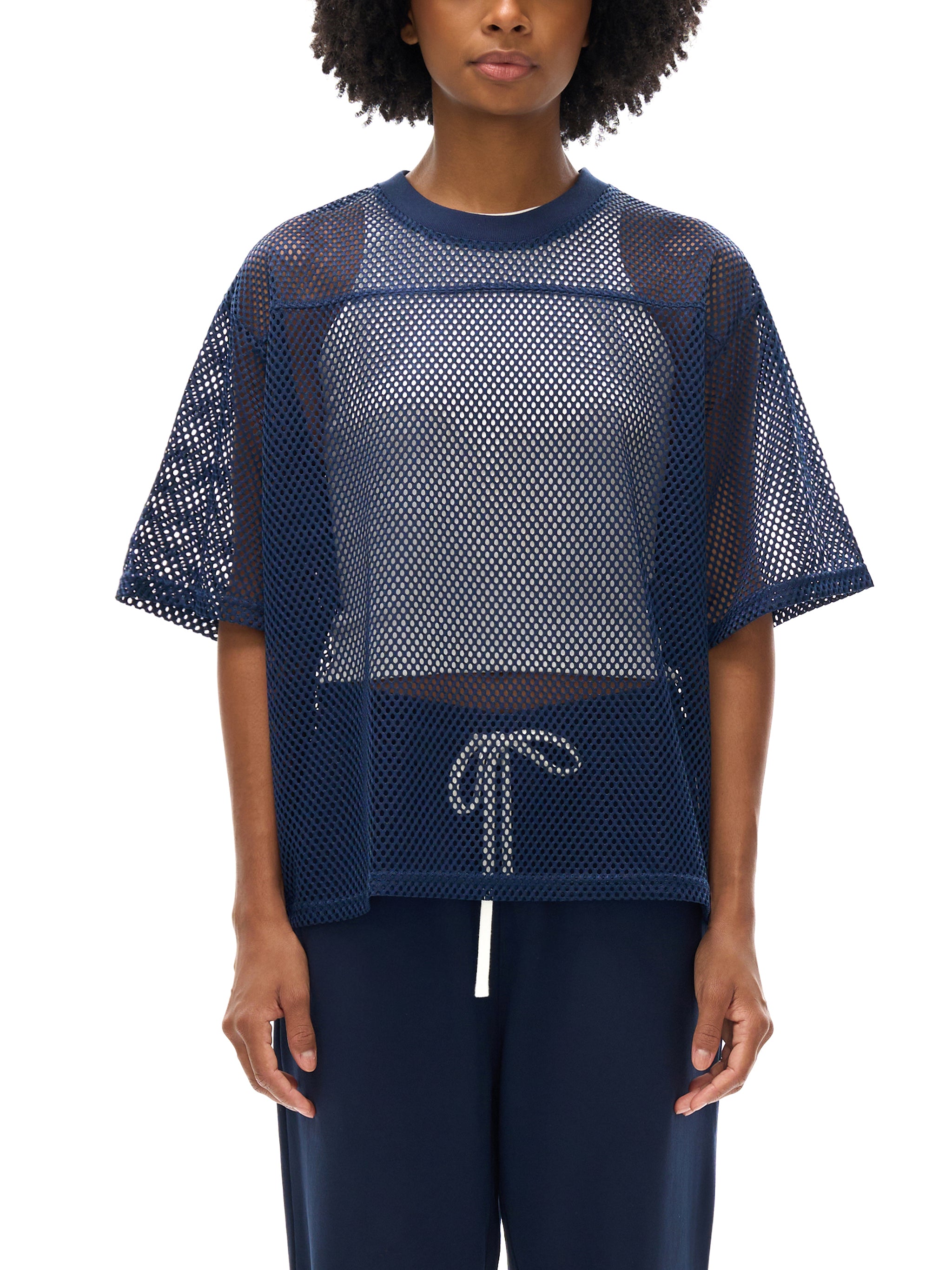 ARVIA See-through Boxy Net T-Shirt