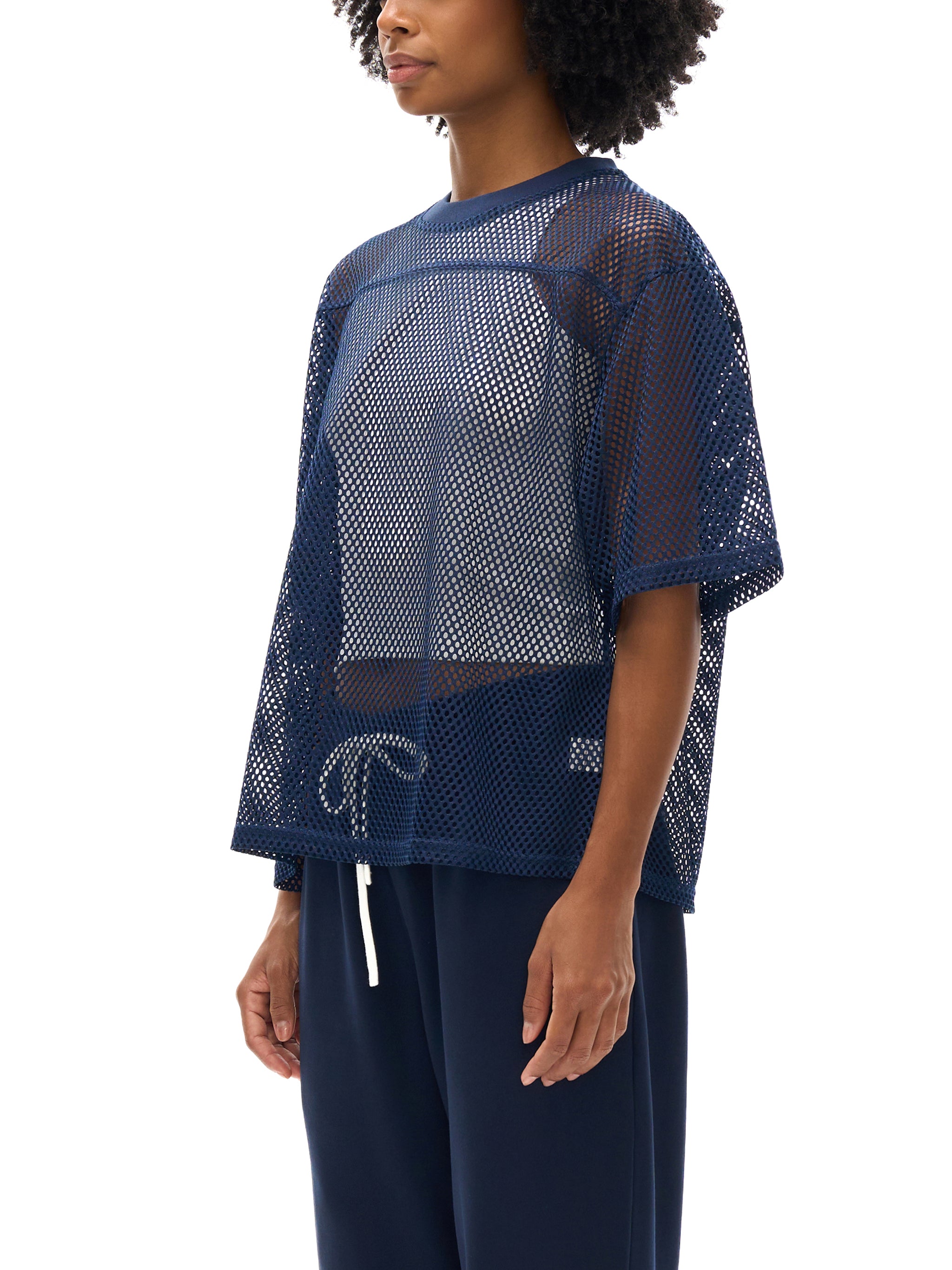 ARVIA See-through Boxy Net T-Shirt