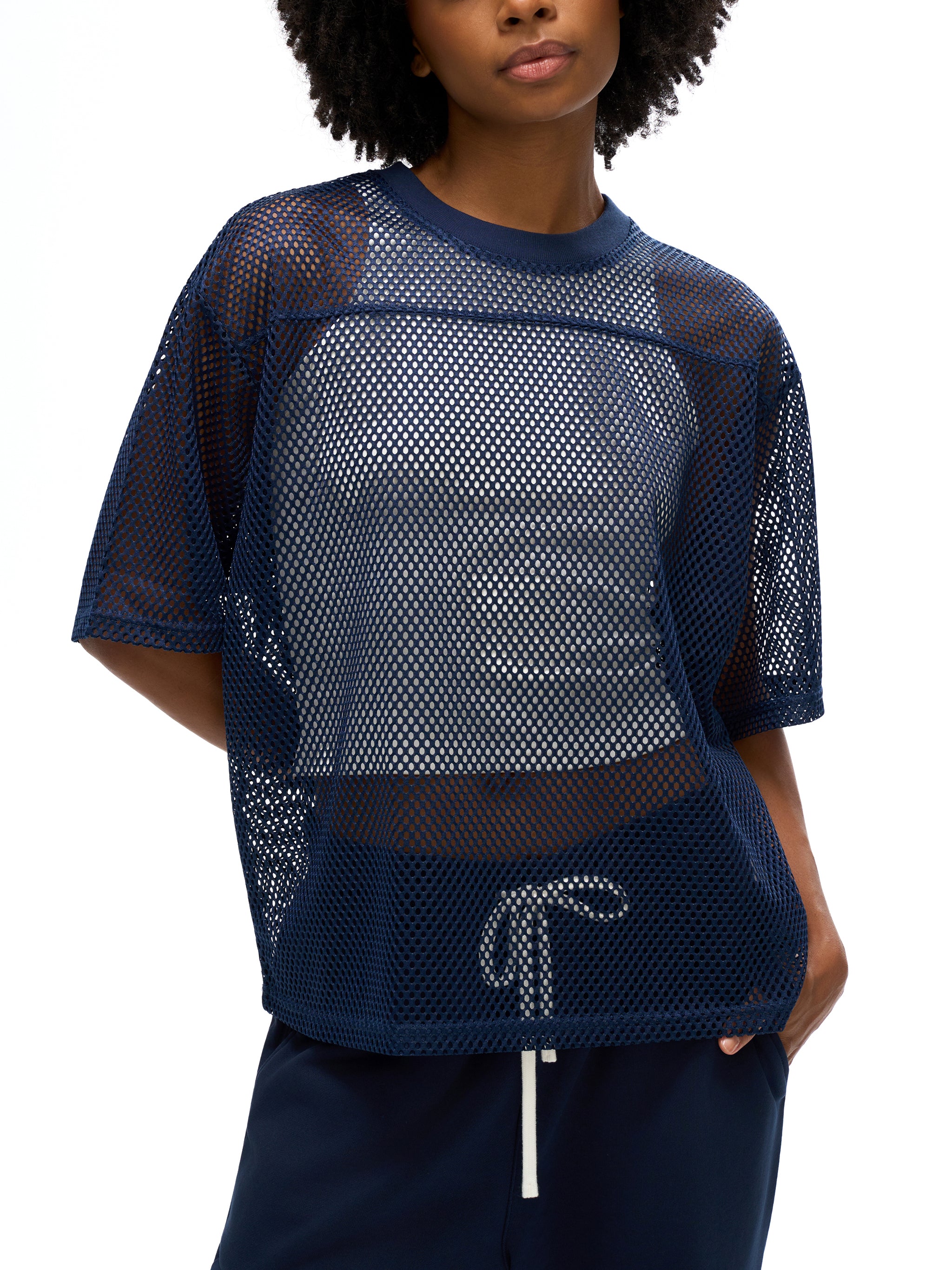 ARVIA See-through Boxy Net T-Shirt