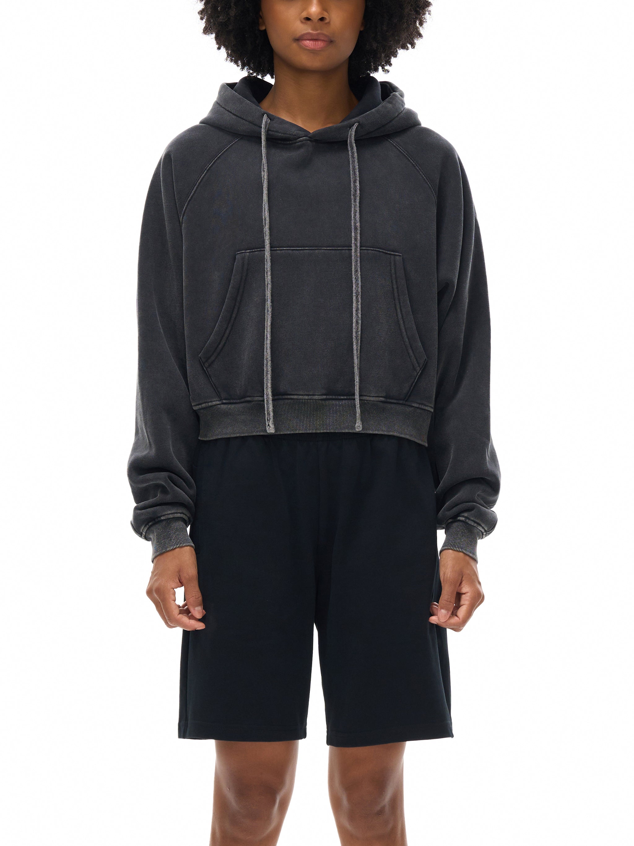 ARVIA Snow Washed Cropped Hoodie