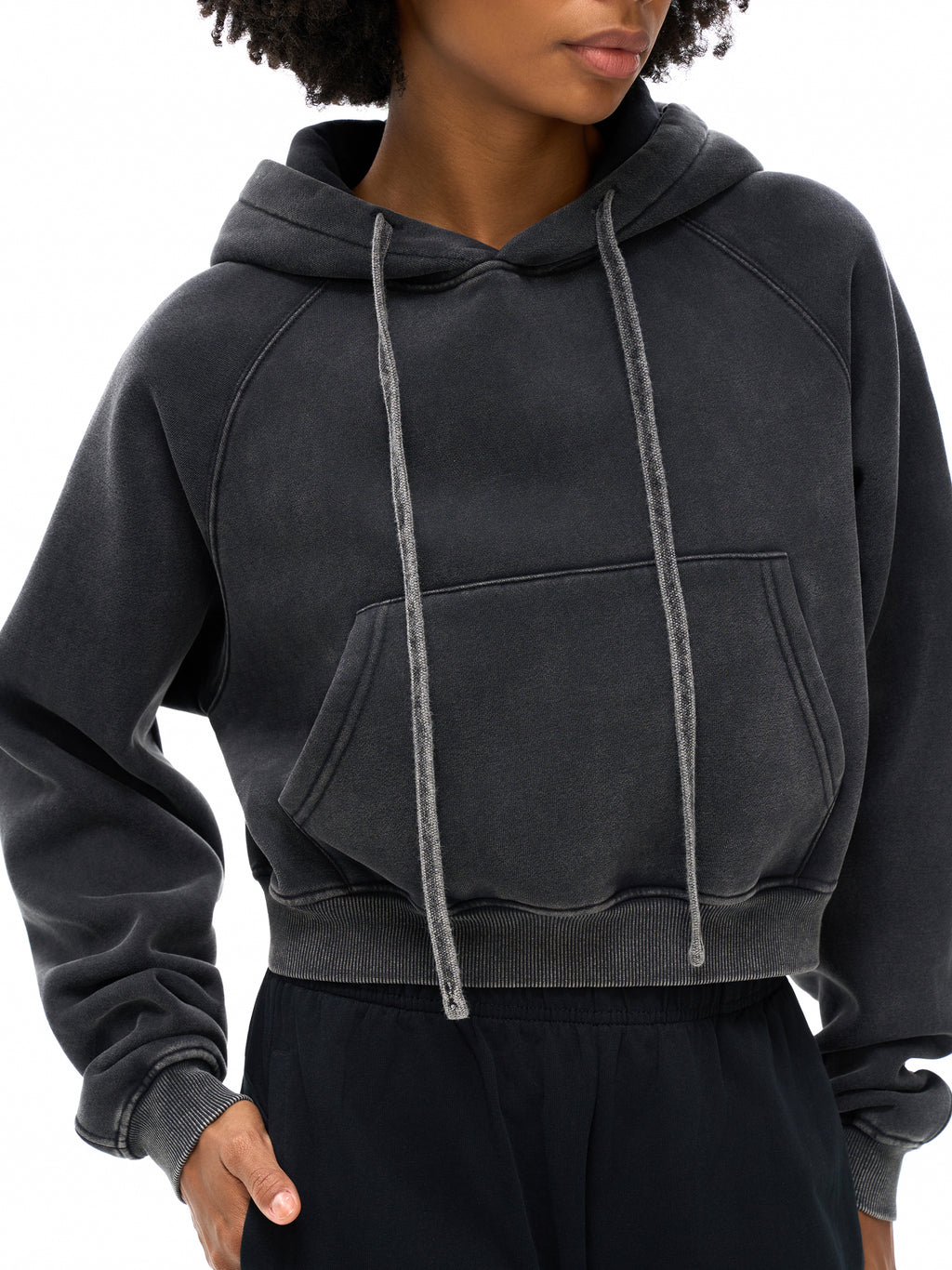 ARVIA Snow Washed Cropped Hoodie