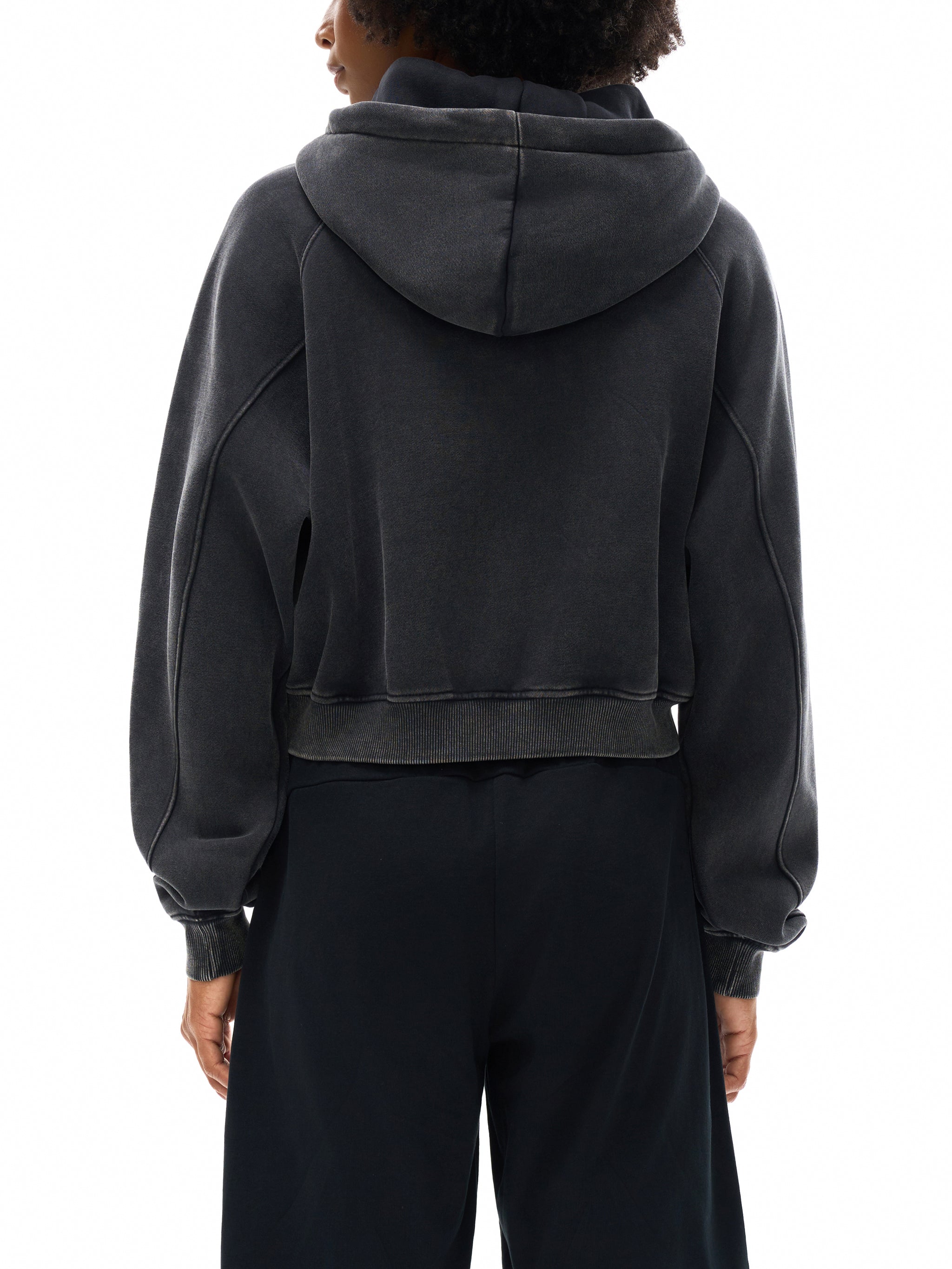 ARVIA Snow Washed Cropped Hoodie