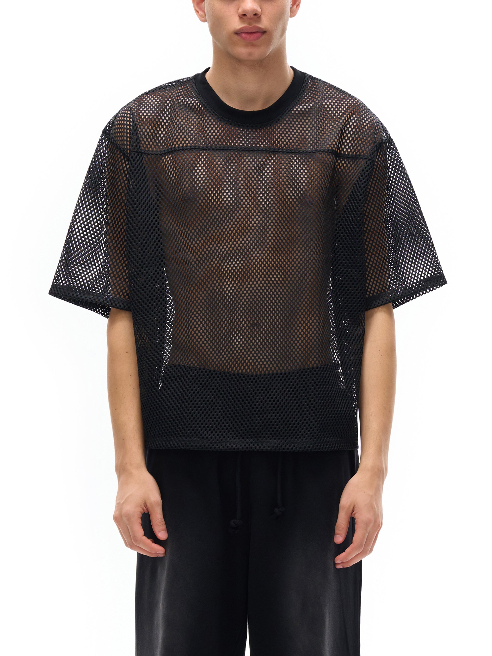 ARVIA See-through Boxy Net T-Shirt