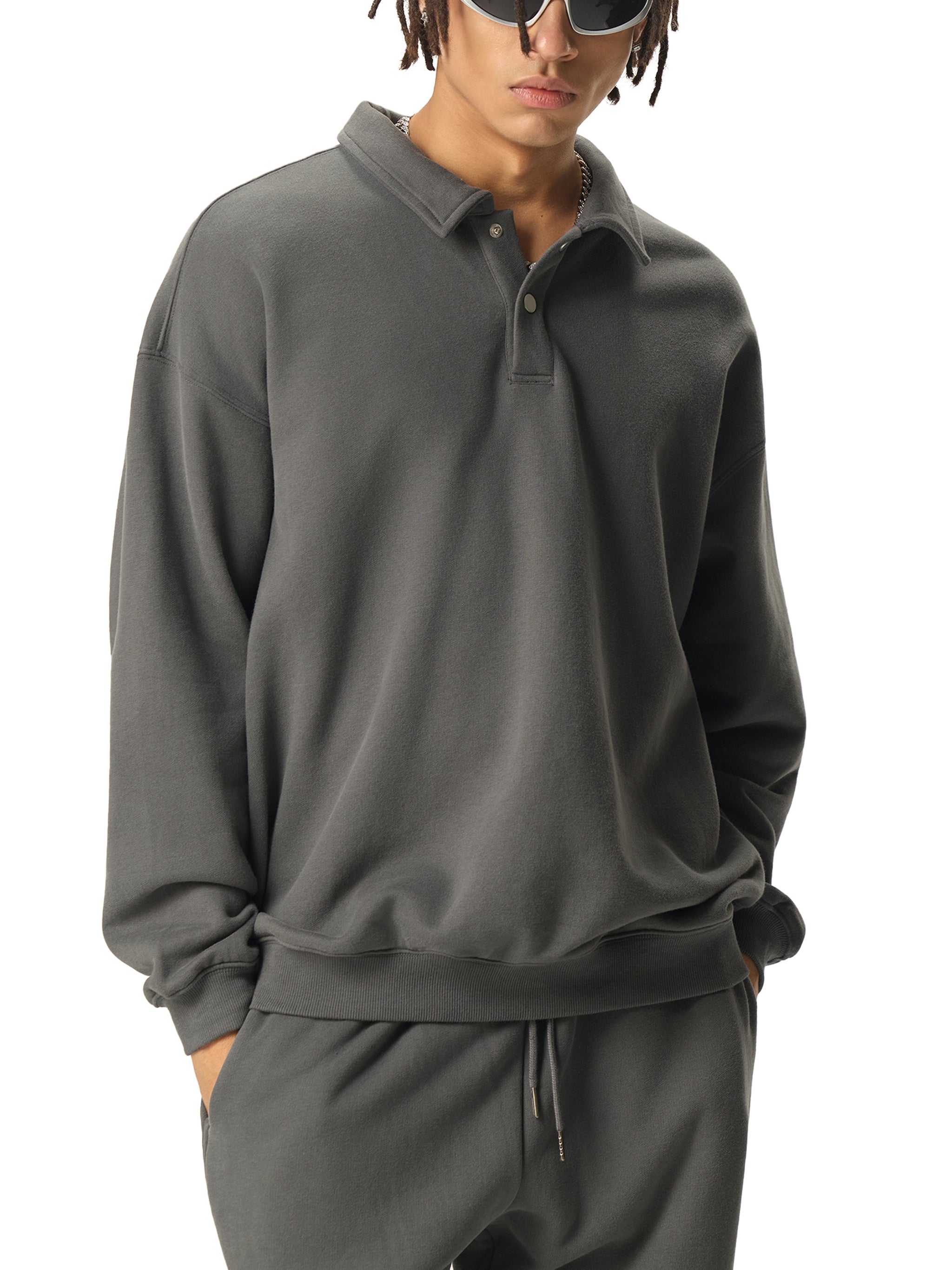ARVIA Heavyweight Polo-Collar Sweatshirt