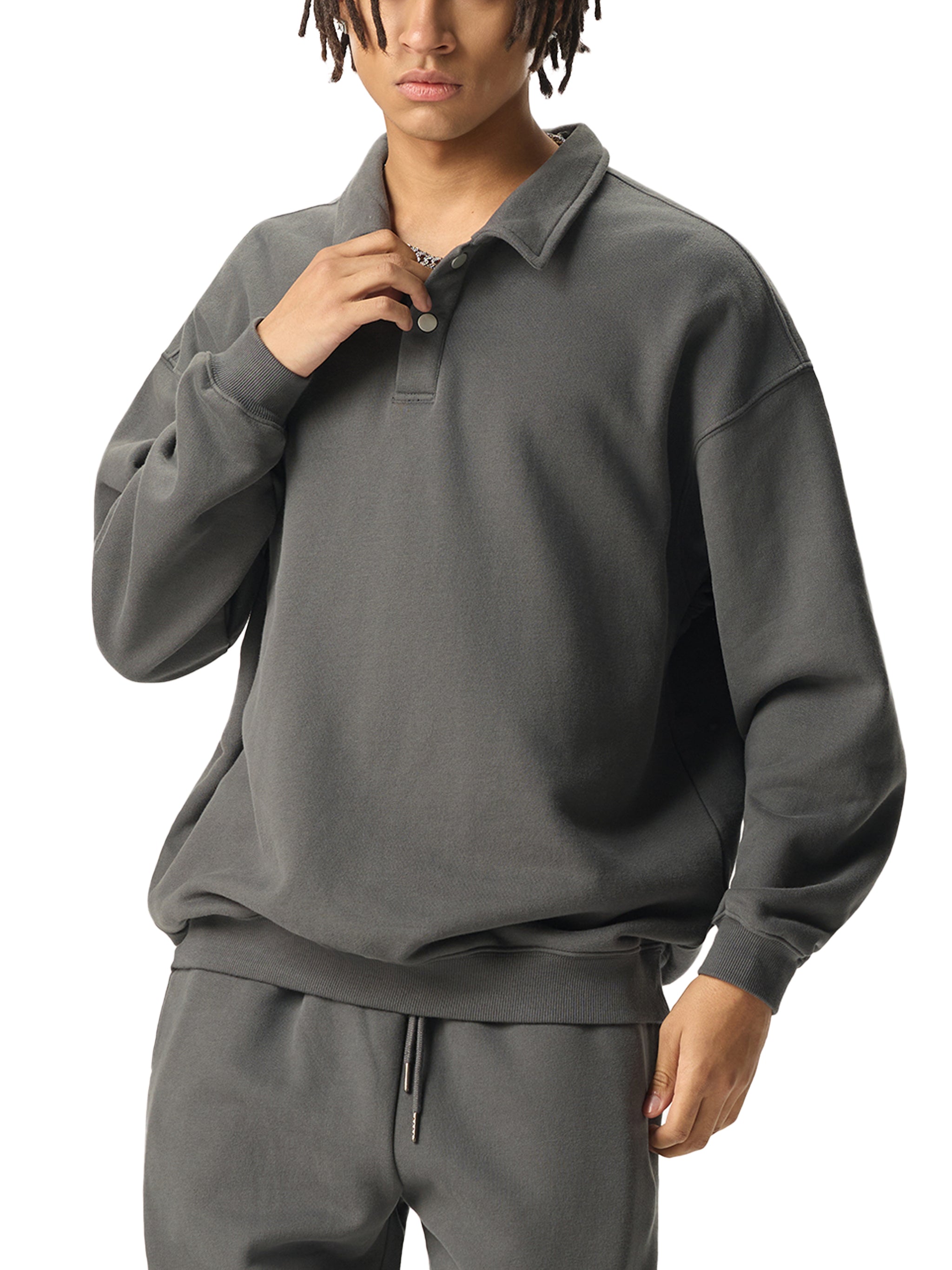 ARVIA Heavyweight Polo-Collar Sweatshirt