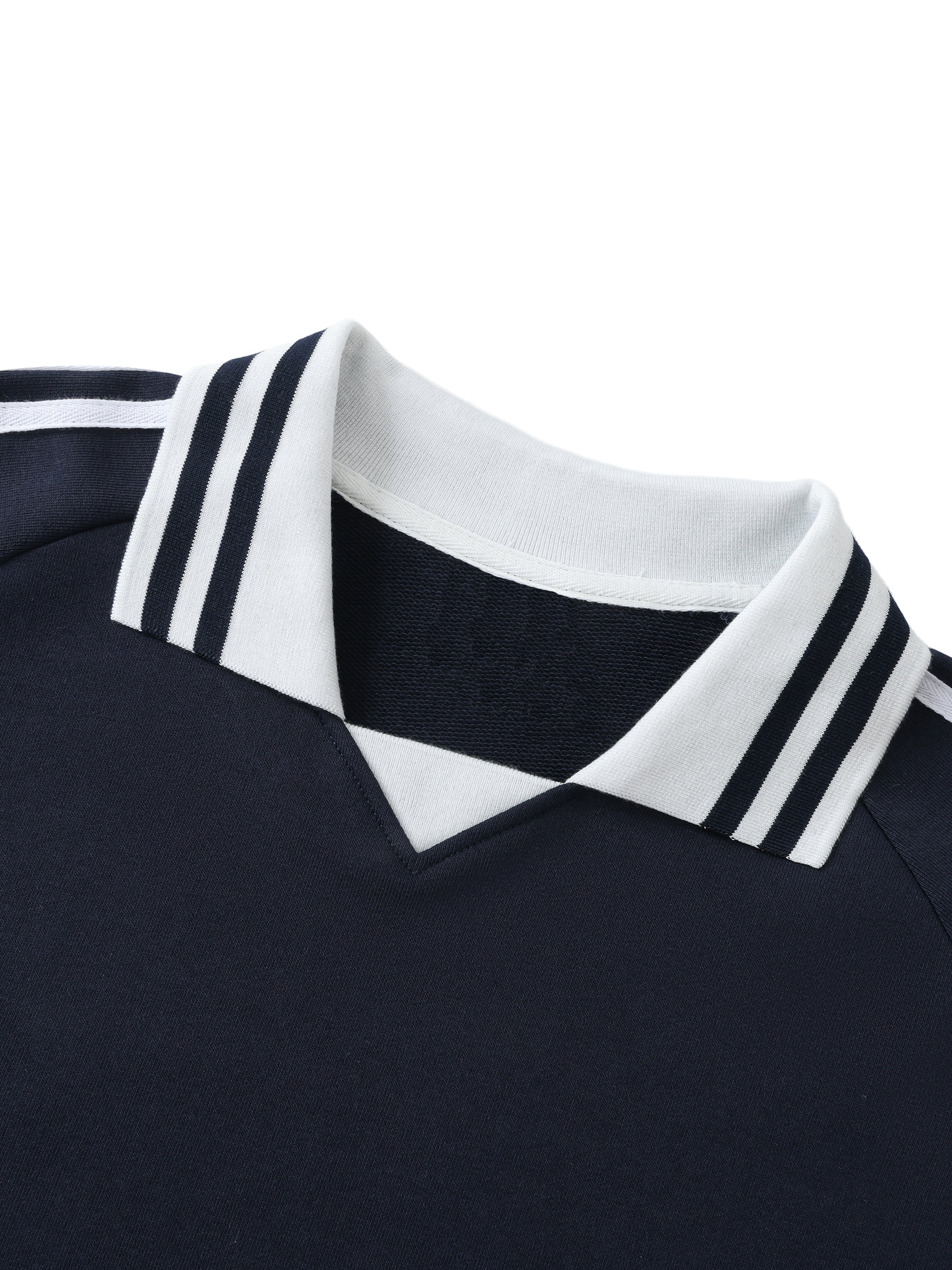 ARVIA Contrast Striped Lapel Collar Sweatshirt