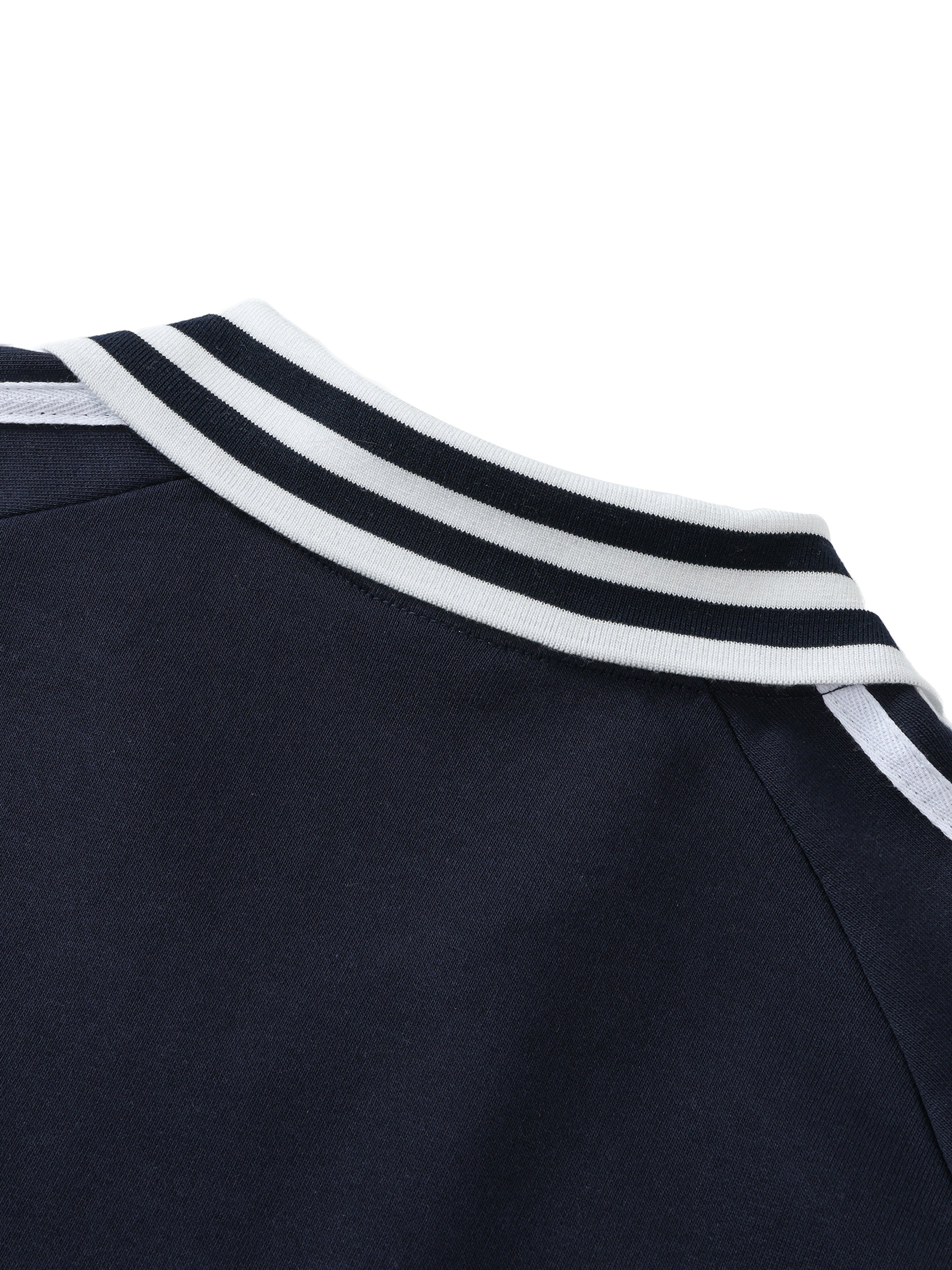ARVIA Contrast Striped Lapel Collar Sweatshirt