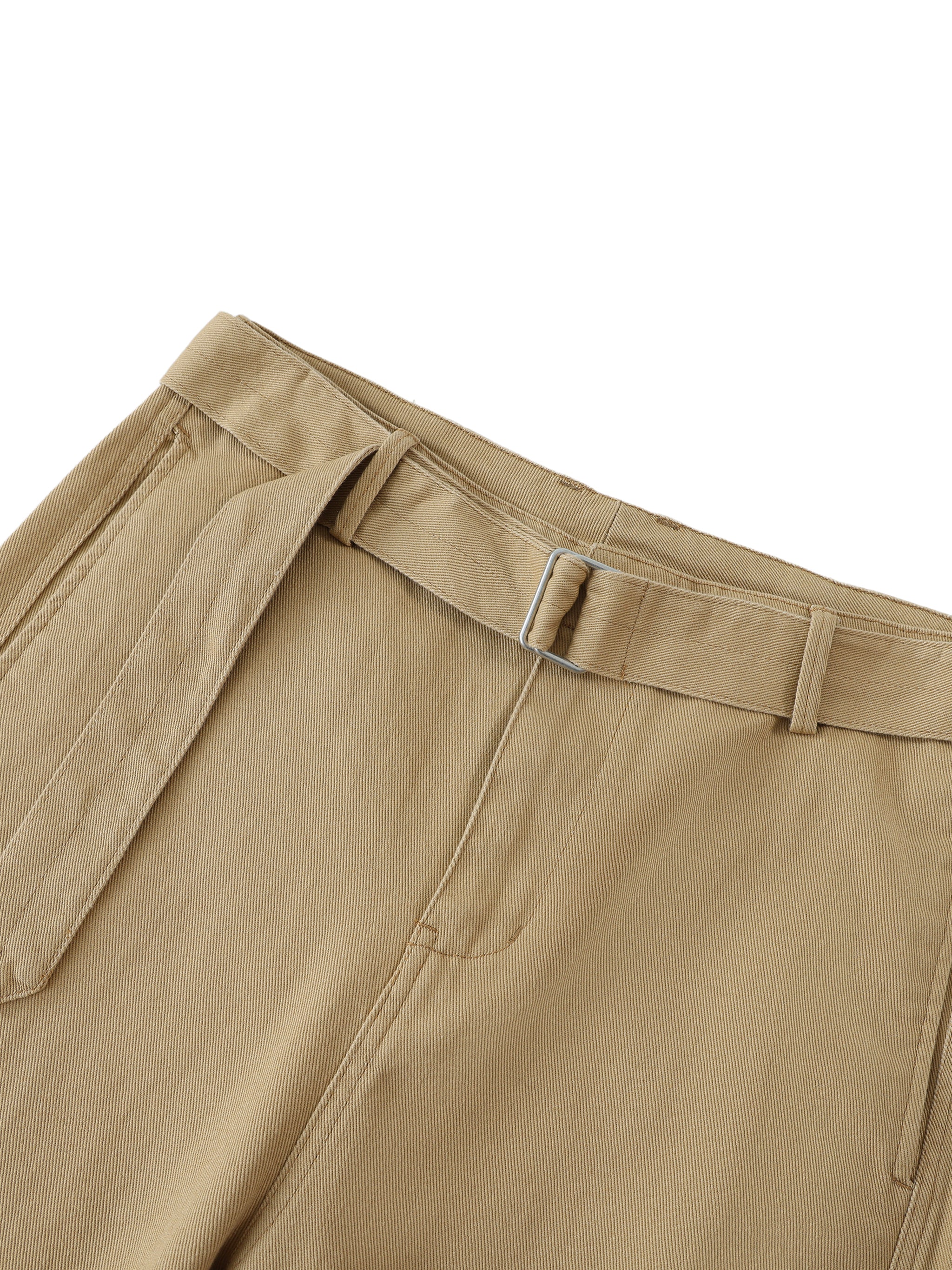 ARVIA Twisted-Seam Belted Curved-Blade Pants