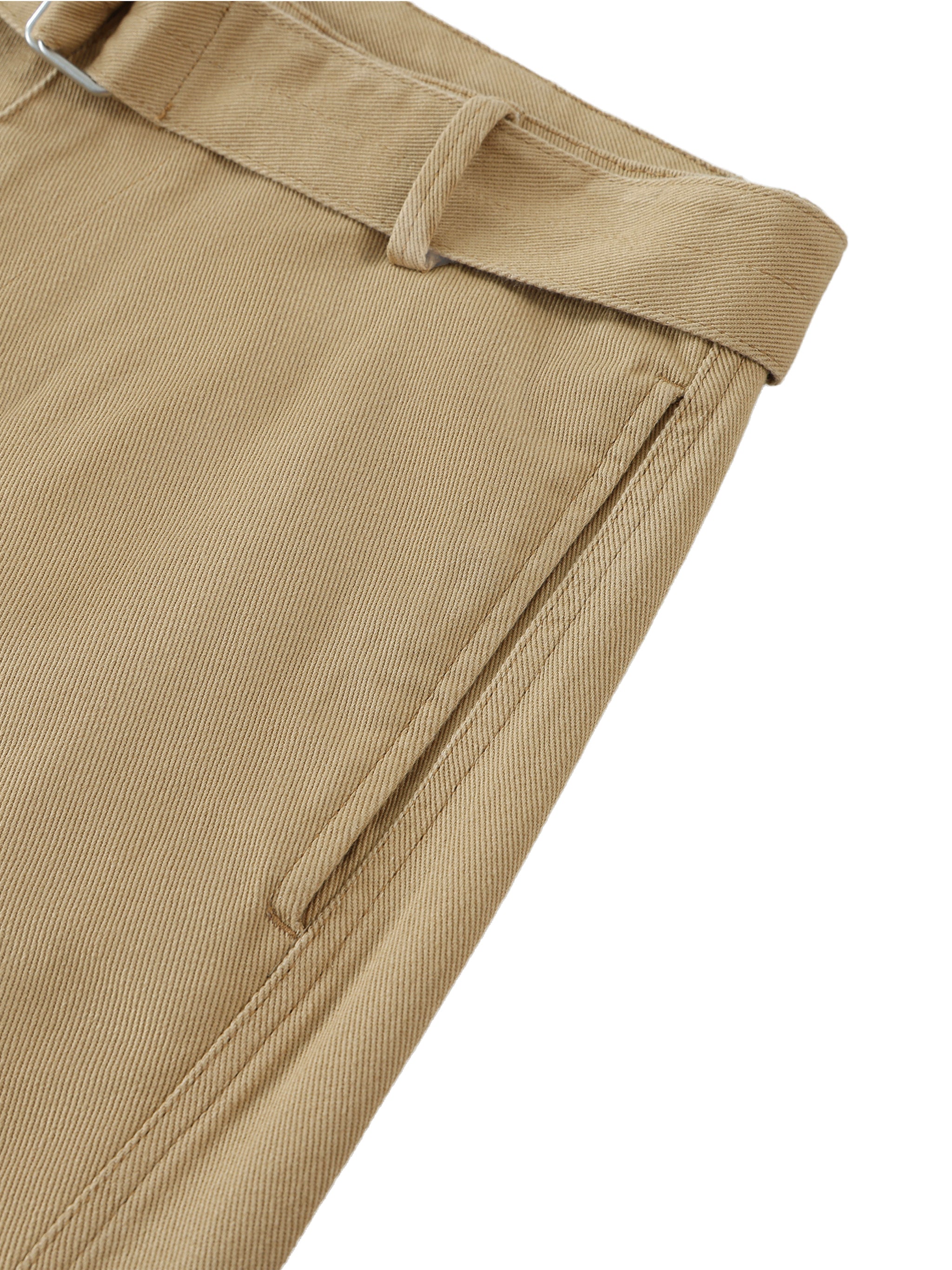 ARVIA Twisted-Seam Belted Curved-Blade Pants