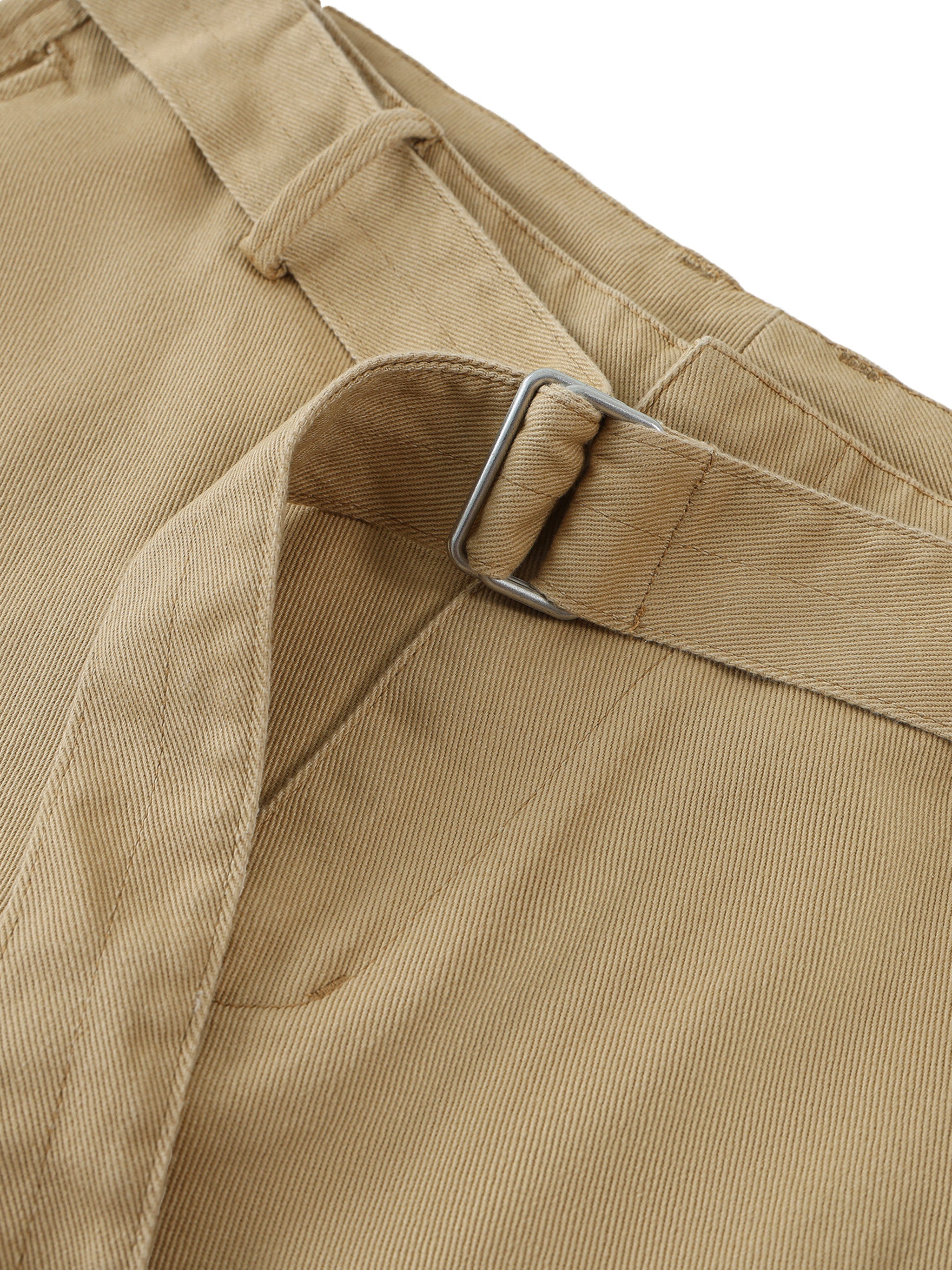 ARVIA Twisted-Seam Belted Curved-Blade Pants