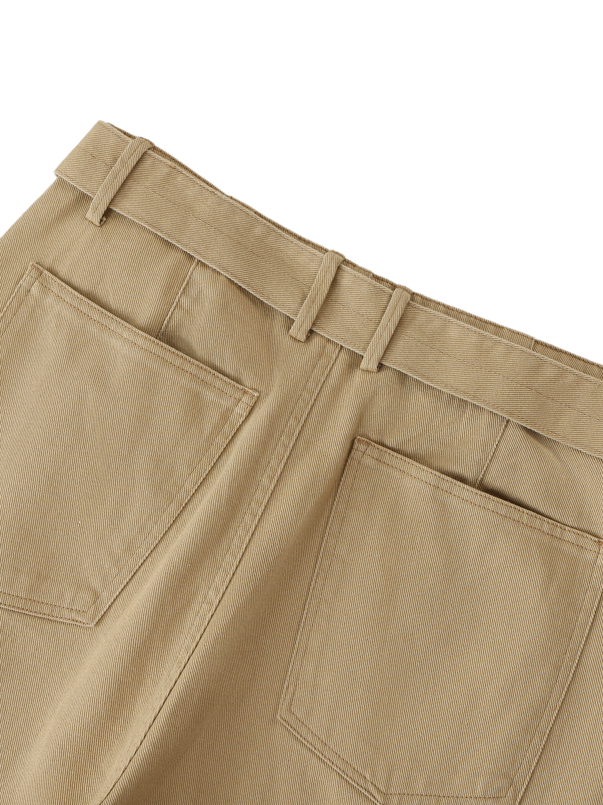 ARVIA Twisted-Seam Belted Curved-Blade Pants