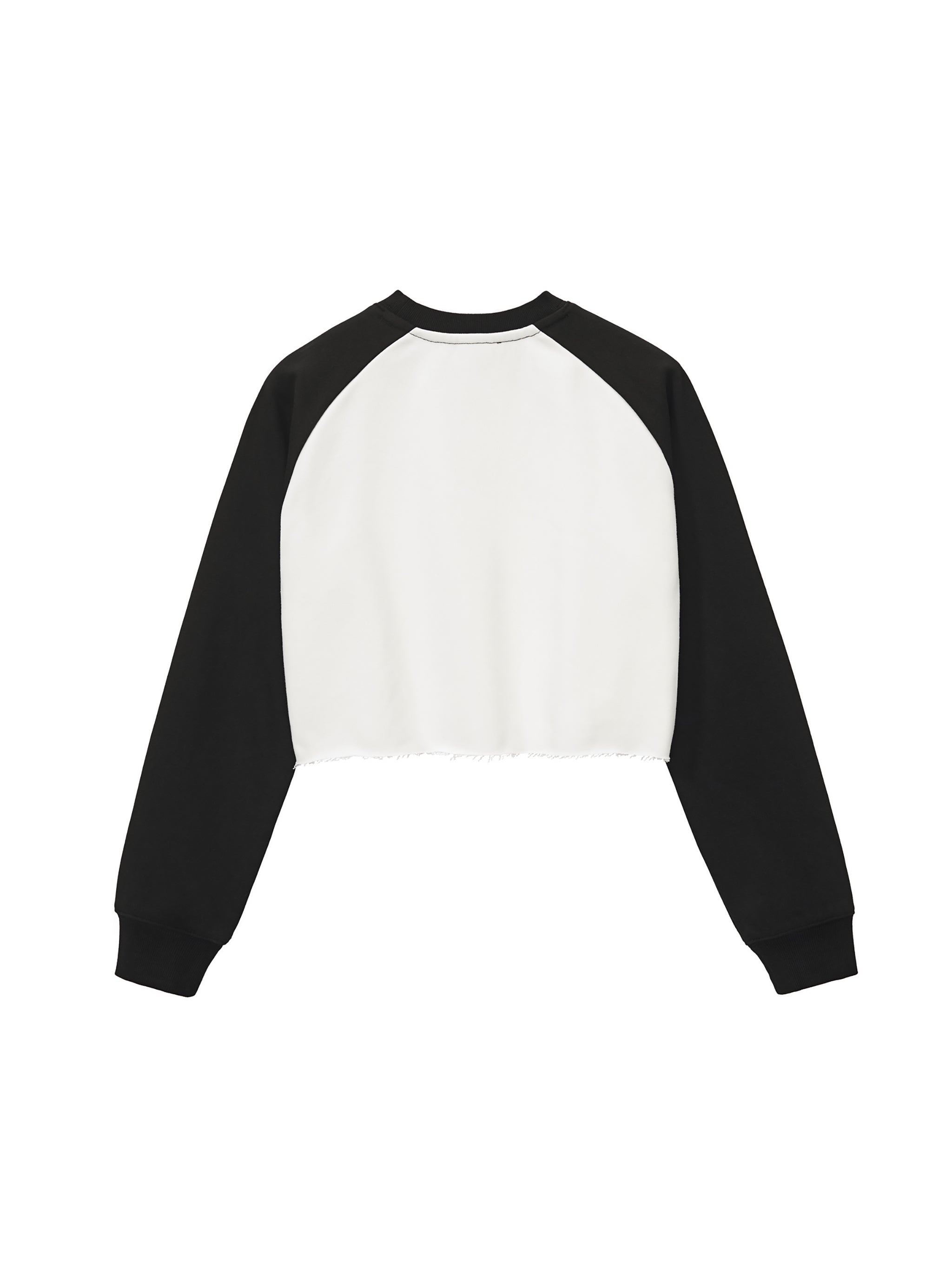 ARVIA Raw-Hem Color-Block Raglan Crop Sweatshirt