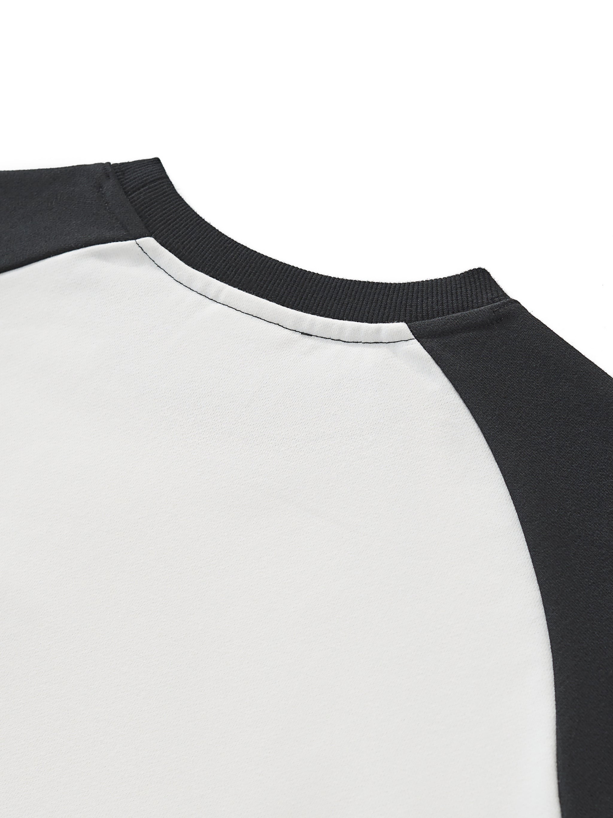 ARVIA Raw-Hem Color-Block Raglan Crop Sweatshirt