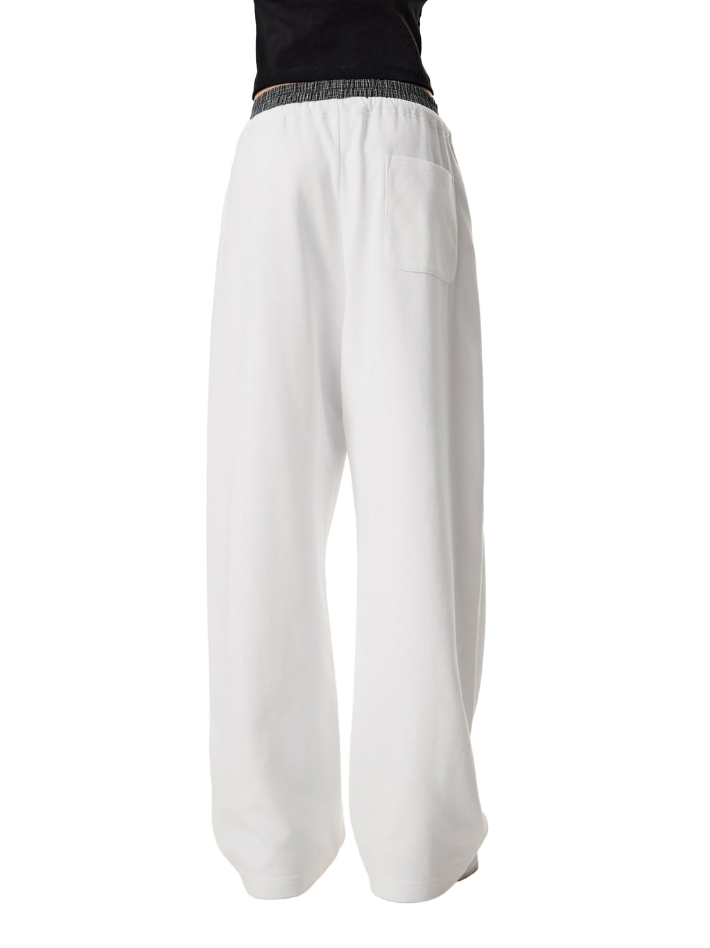 ARVIA Contrast Plaid-Waist Wide-Leg Pants