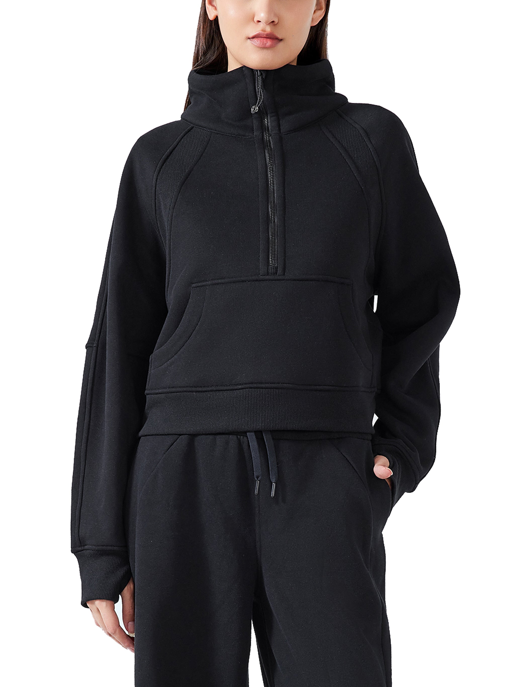ARVIA Cropped Half-Zip Sweatshirt