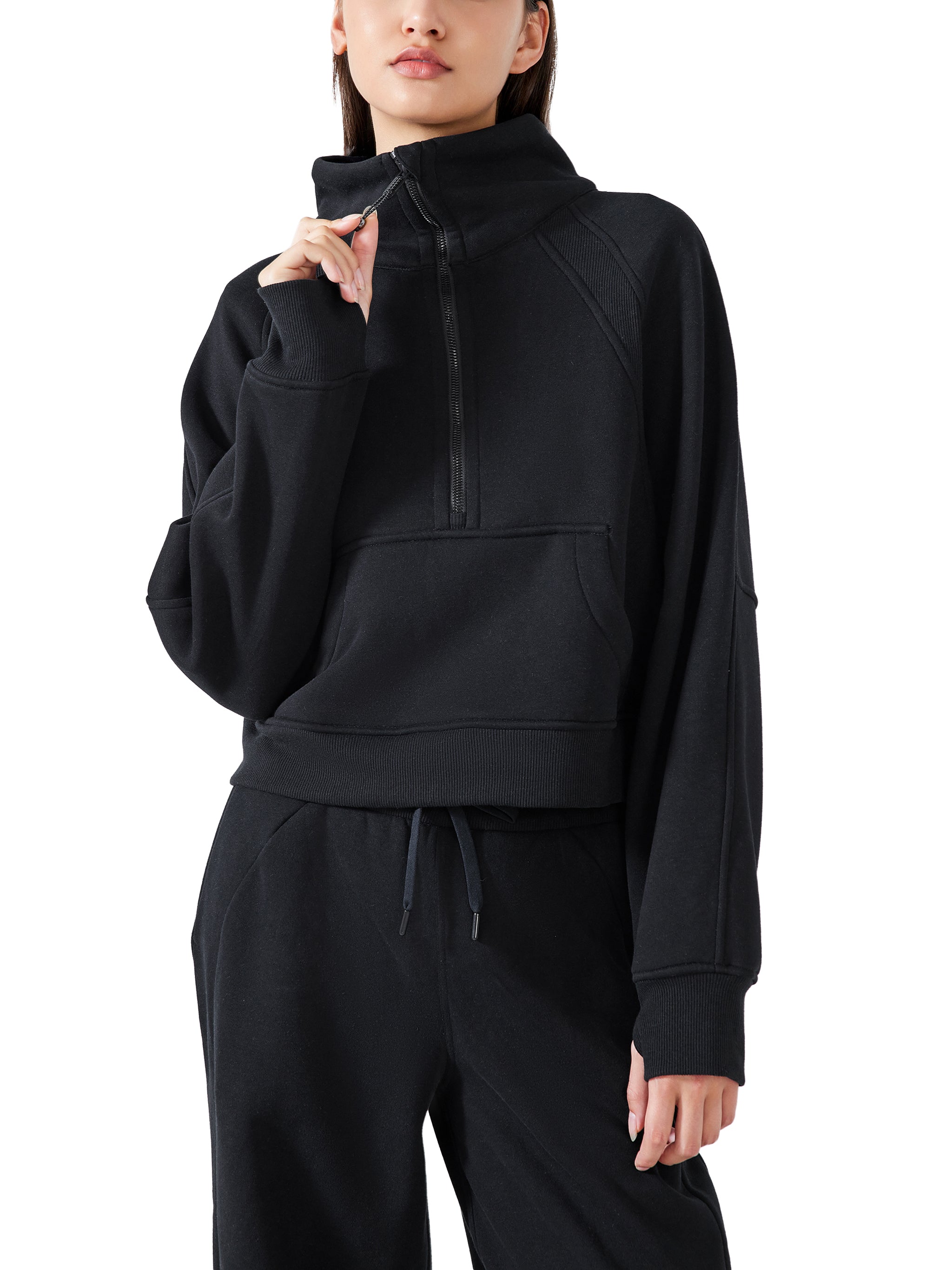ARVIA Cropped Half-Zip Sweatshirt